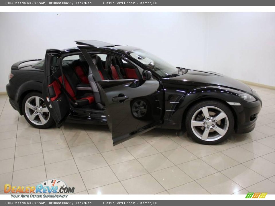 2004 Mazda RX-8 Sport Brilliant Black / Black/Red Photo #7