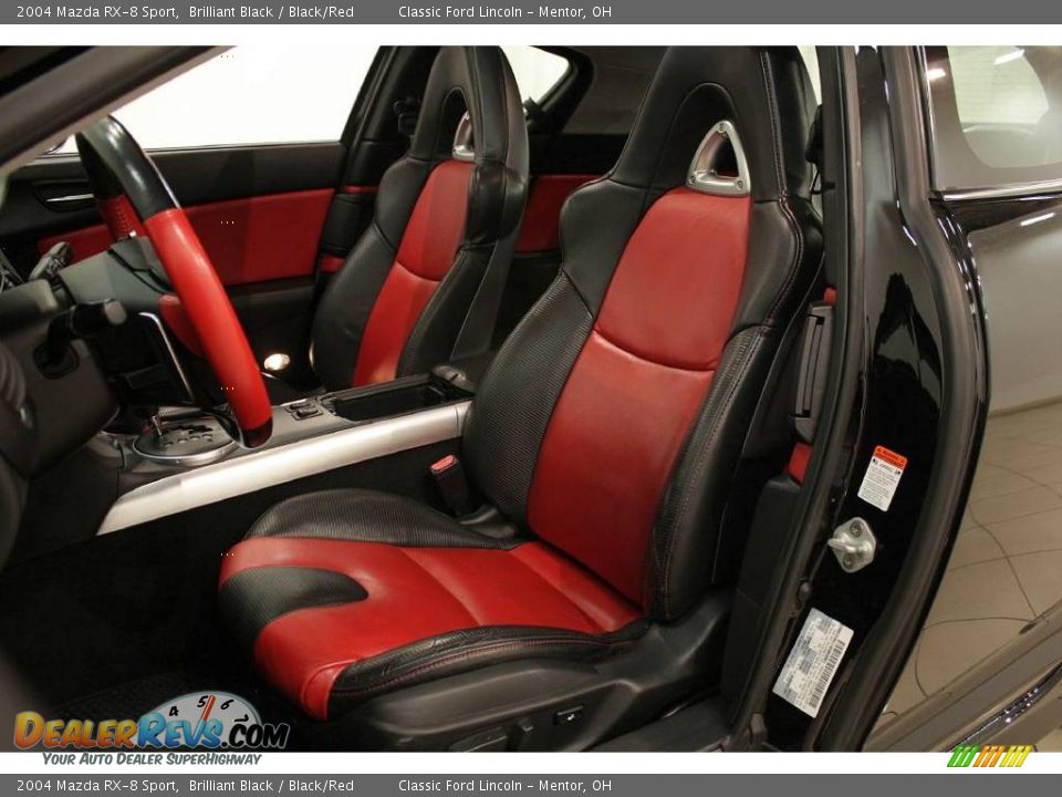 2004 Mazda RX-8 Sport Brilliant Black / Black/Red Photo #13