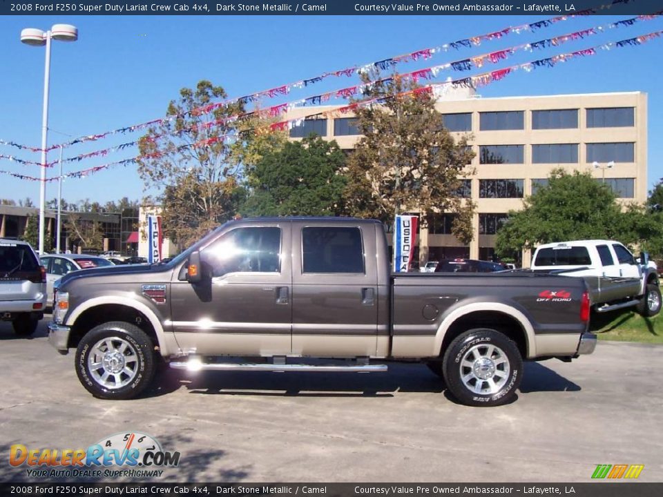 2008 Ford F250 Super Duty Lariat Crew Cab 4x4 Dark Stone Metallic / Camel Photo #2