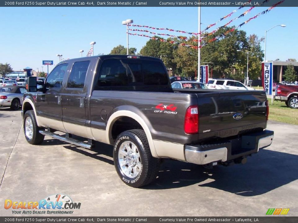 2008 Ford F250 Super Duty Lariat Crew Cab 4x4 Dark Stone Metallic / Camel Photo #3