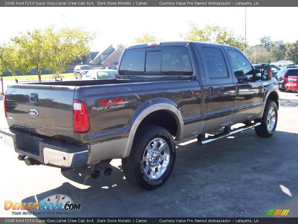 2008 Ford F250 Super Duty Lariat Crew Cab 4x4 Dark Stone Metallic / Camel Photo #5
