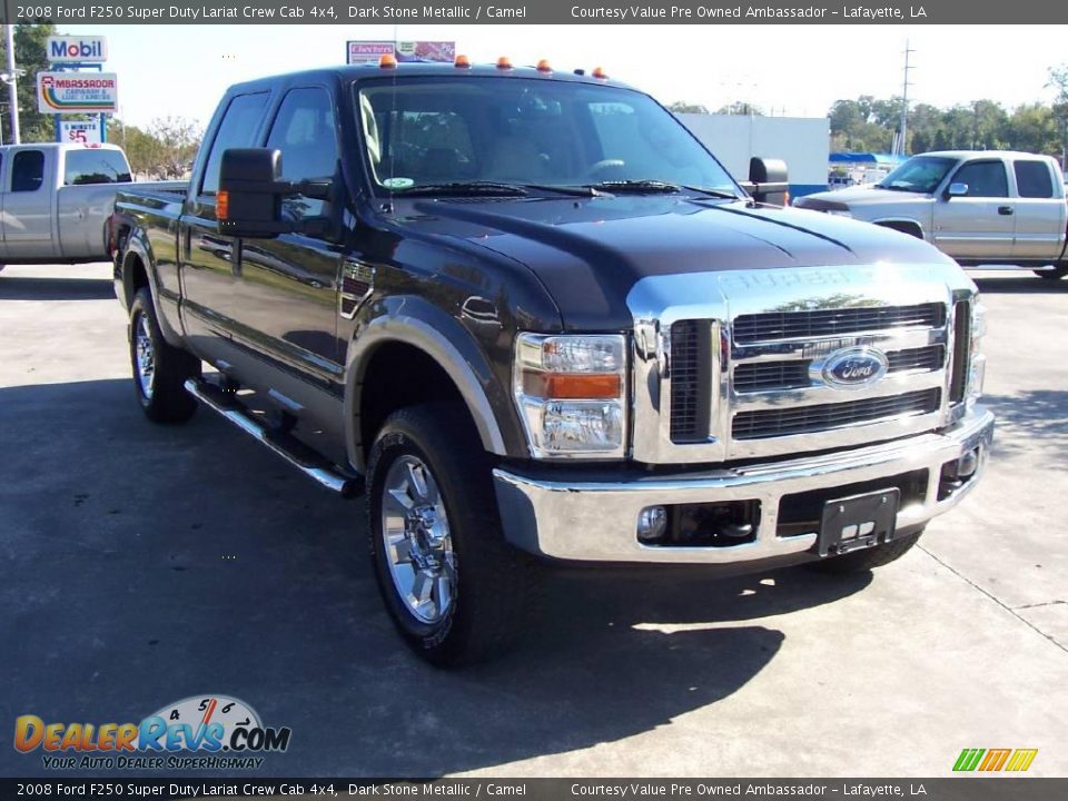 2008 Ford F250 Super Duty Lariat Crew Cab 4x4 Dark Stone Metallic / Camel Photo #6