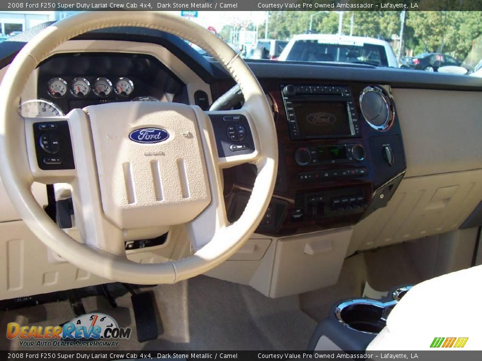 2008 Ford F250 Super Duty Lariat Crew Cab 4x4 Dark Stone Metallic / Camel Photo #13