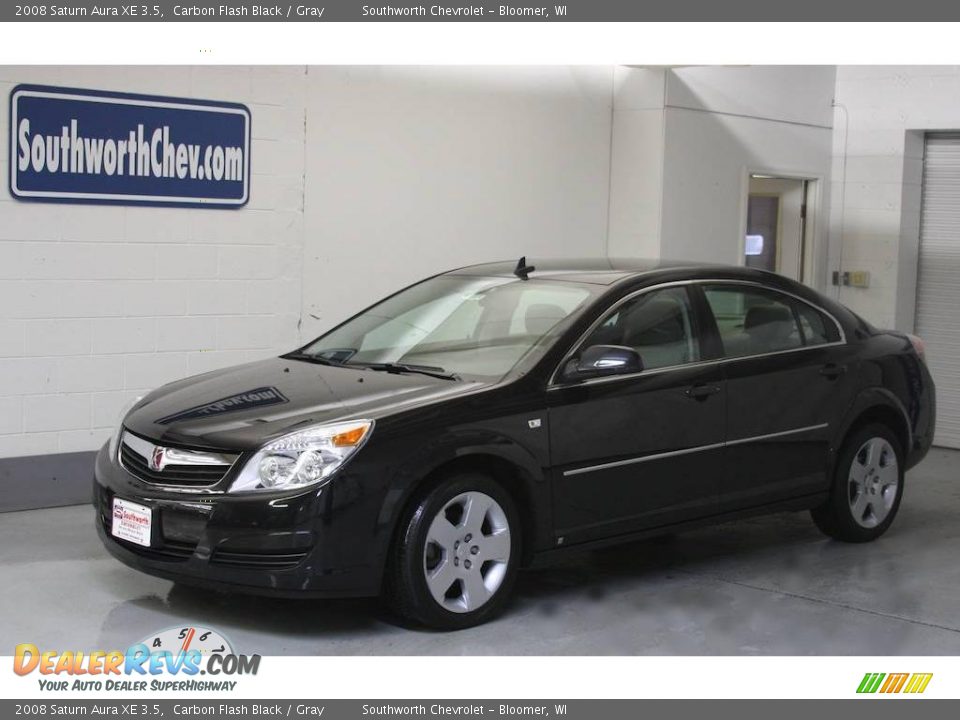 2008 Saturn Aura XE 3.5 Carbon Flash Black / Gray Photo #1