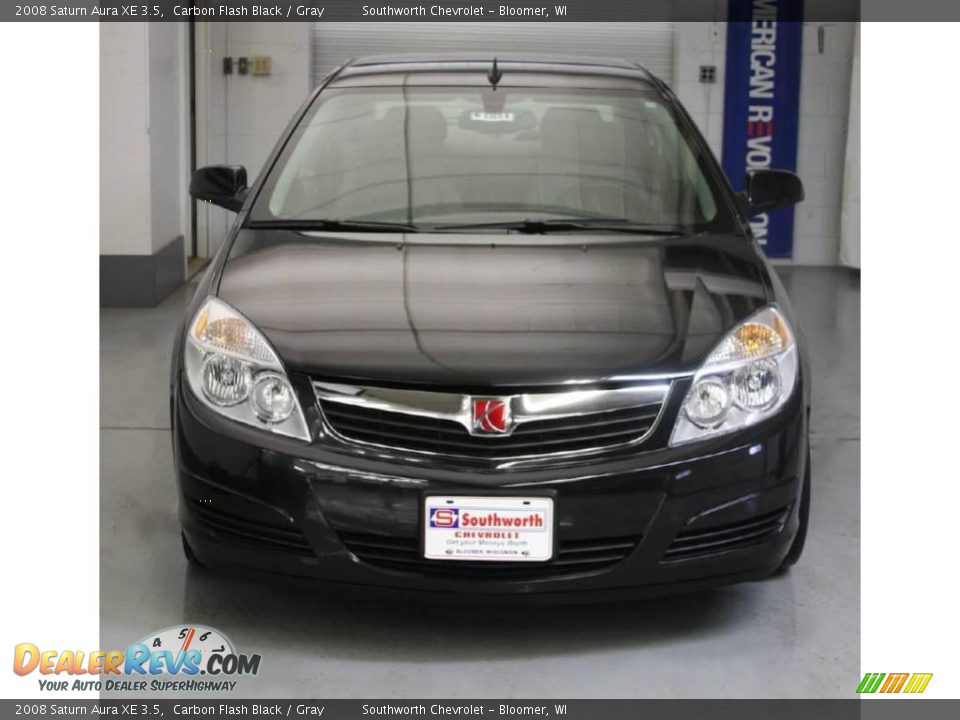 2008 Saturn Aura XE 3.5 Carbon Flash Black / Gray Photo #2