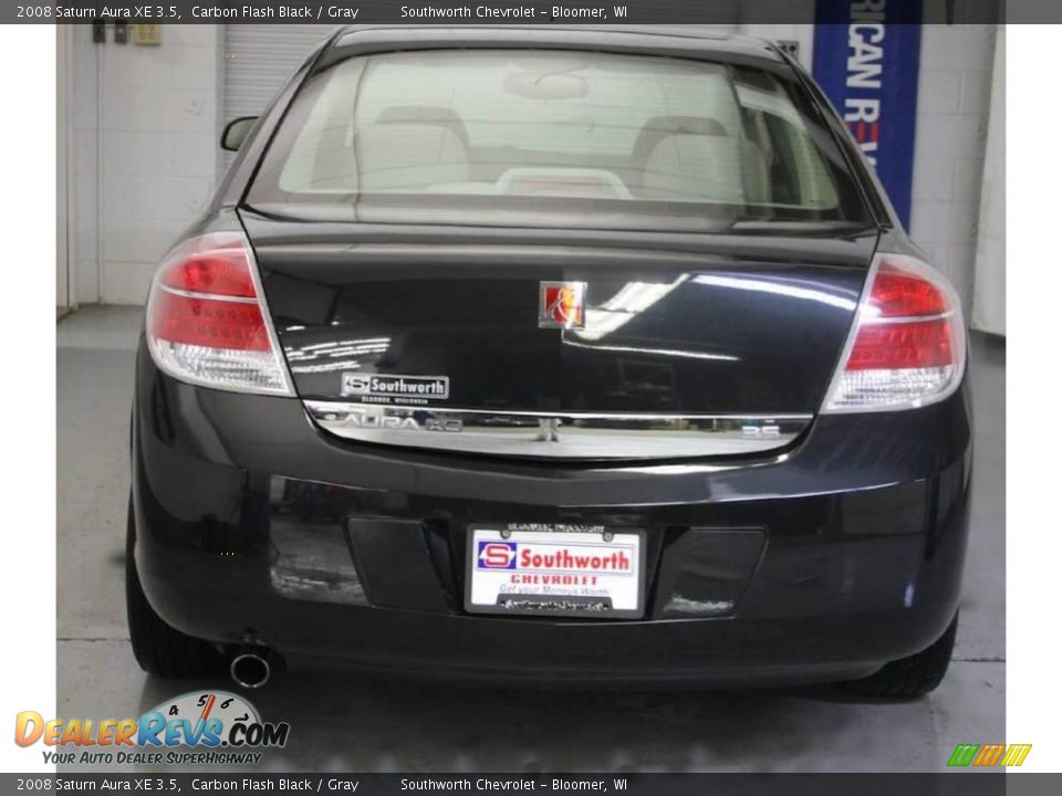 2008 Saturn Aura XE 3.5 Carbon Flash Black / Gray Photo #3