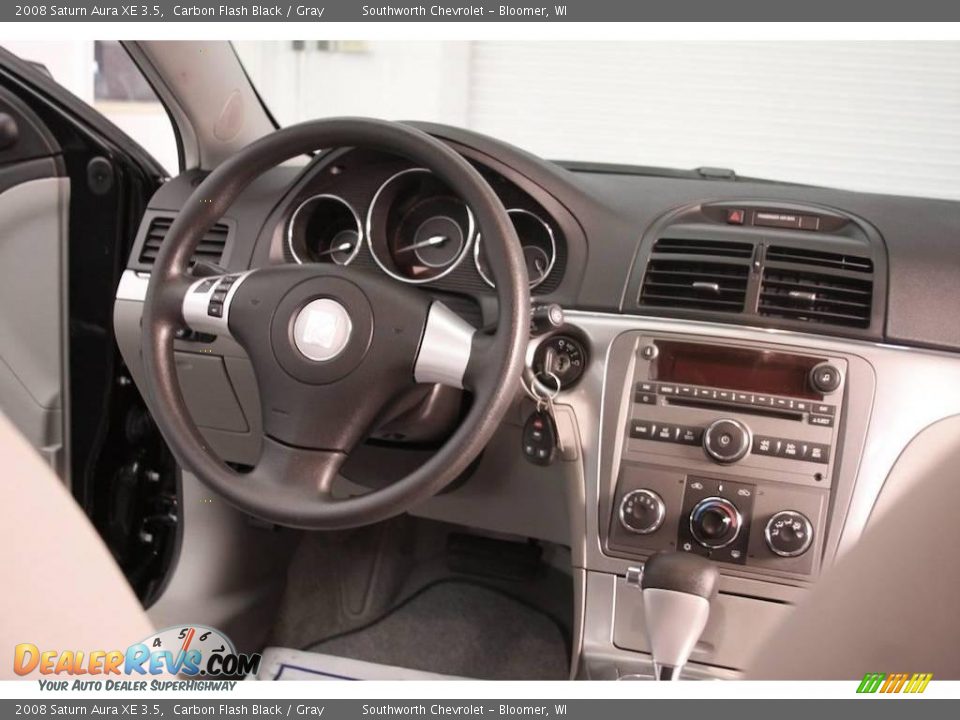2008 Saturn Aura XE 3.5 Carbon Flash Black / Gray Photo #6