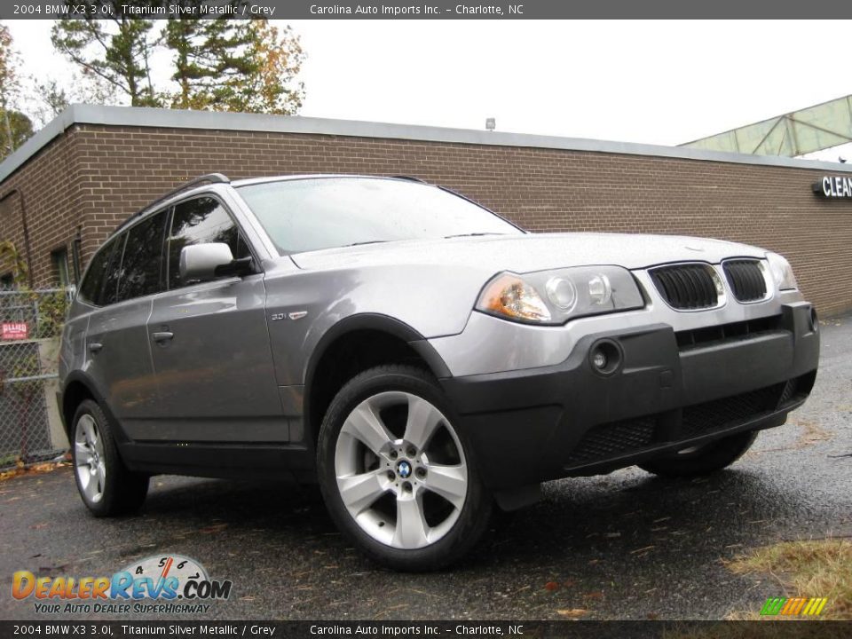2004 BMW X3 3.0i Titanium Silver Metallic / Grey Photo #2