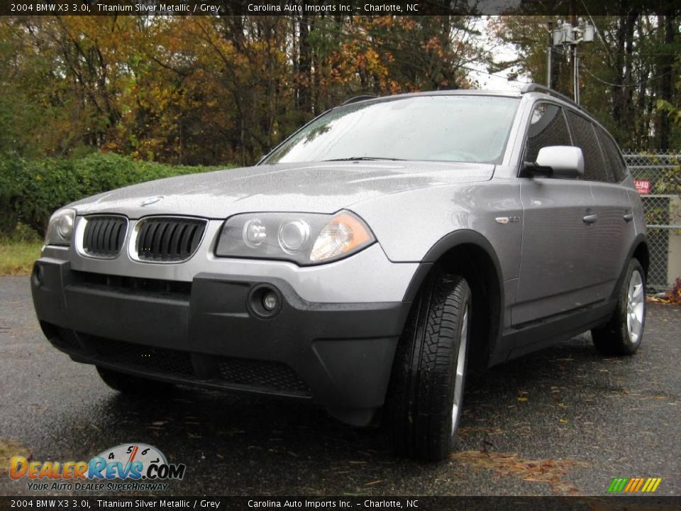 2004 BMW X3 3.0i Titanium Silver Metallic / Grey Photo #4