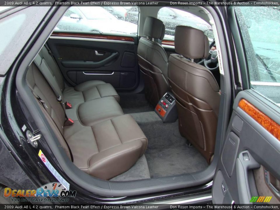 2009 Audi A8 L 4.2 quattro Phantom Black Pearl Effect / Espresso Brown Valcona Leather Photo #20