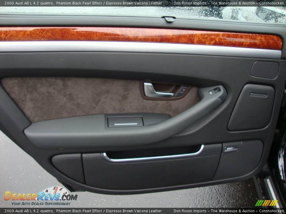 2009 Audi A8 L 4.2 quattro Phantom Black Pearl Effect / Espresso Brown Valcona Leather Photo #22
