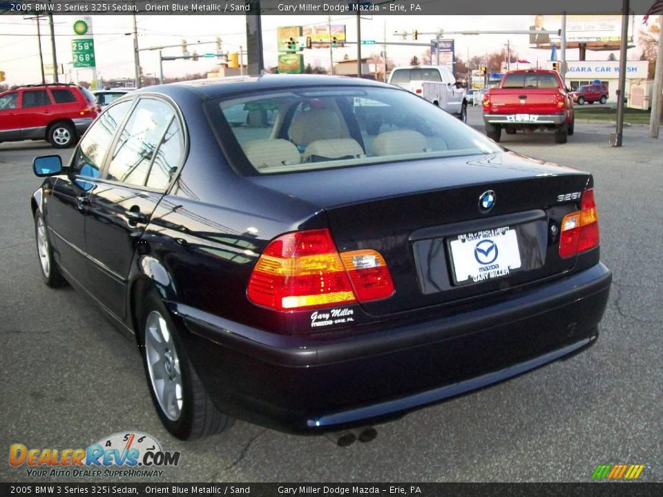 2005 BMW 3 Series 325i Sedan Orient Blue Metallic / Sand Photo #2