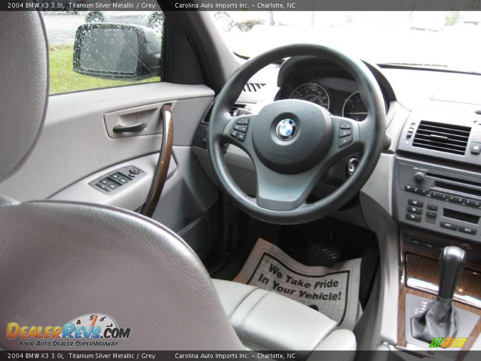 2004 BMW X3 3.0i Titanium Silver Metallic / Grey Photo #10