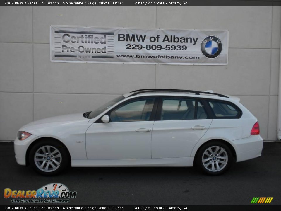 2007 BMW 3 Series 328i Wagon Alpine White / Beige Dakota Leather Photo #1
