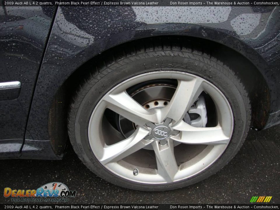 2009 Audi A8 L 4.2 quattro Phantom Black Pearl Effect / Espresso Brown Valcona Leather Photo #28