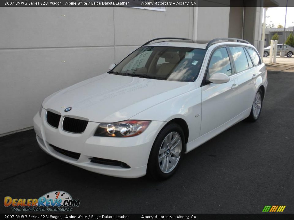 2007 BMW 3 Series 328i Wagon Alpine White / Beige Dakota Leather Photo #2