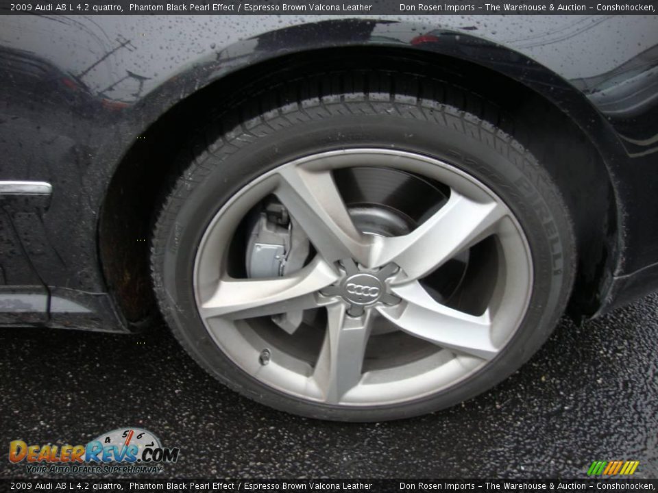 2009 Audi A8 L 4.2 quattro Phantom Black Pearl Effect / Espresso Brown Valcona Leather Photo #30
