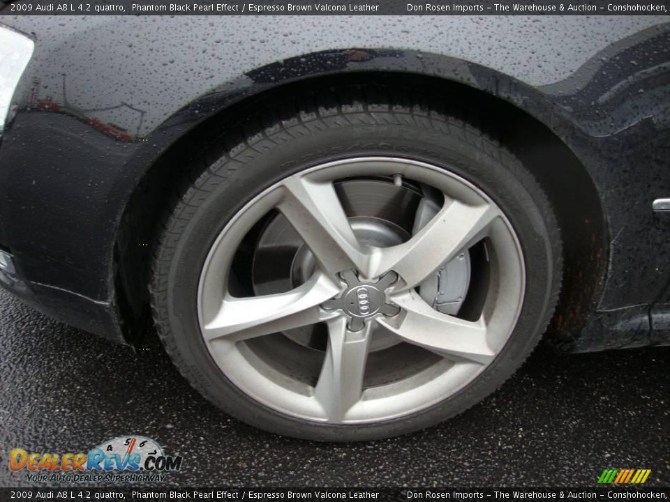 2009 Audi A8 L 4.2 quattro Phantom Black Pearl Effect / Espresso Brown Valcona Leather Photo #31