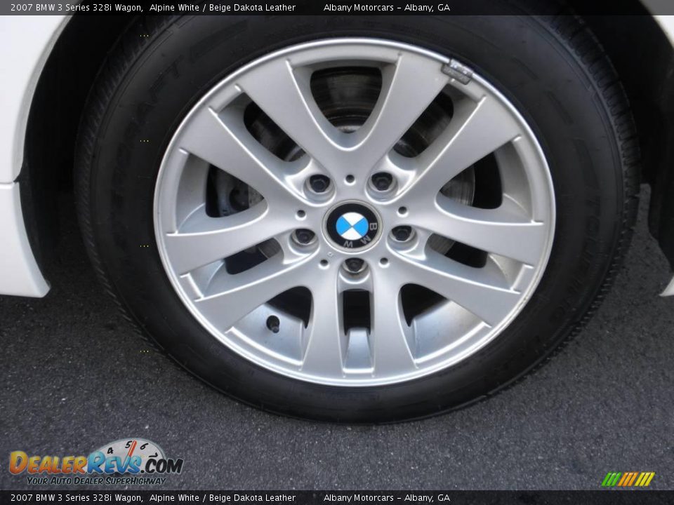 2007 BMW 3 Series 328i Wagon Alpine White / Beige Dakota Leather Photo #6