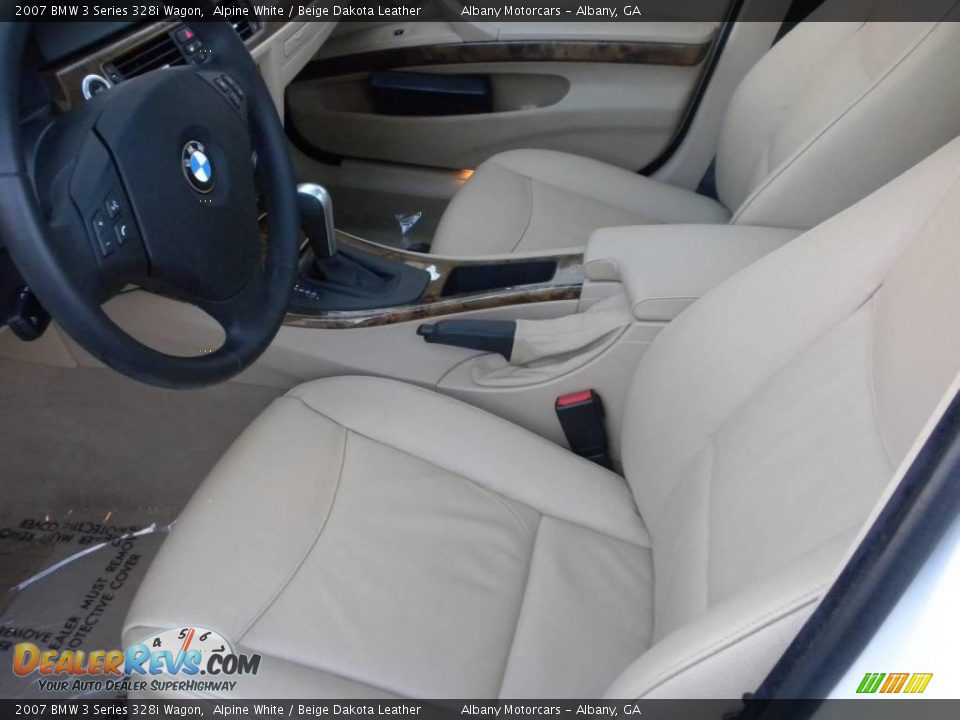 2007 BMW 3 Series 328i Wagon Alpine White / Beige Dakota Leather Photo #7