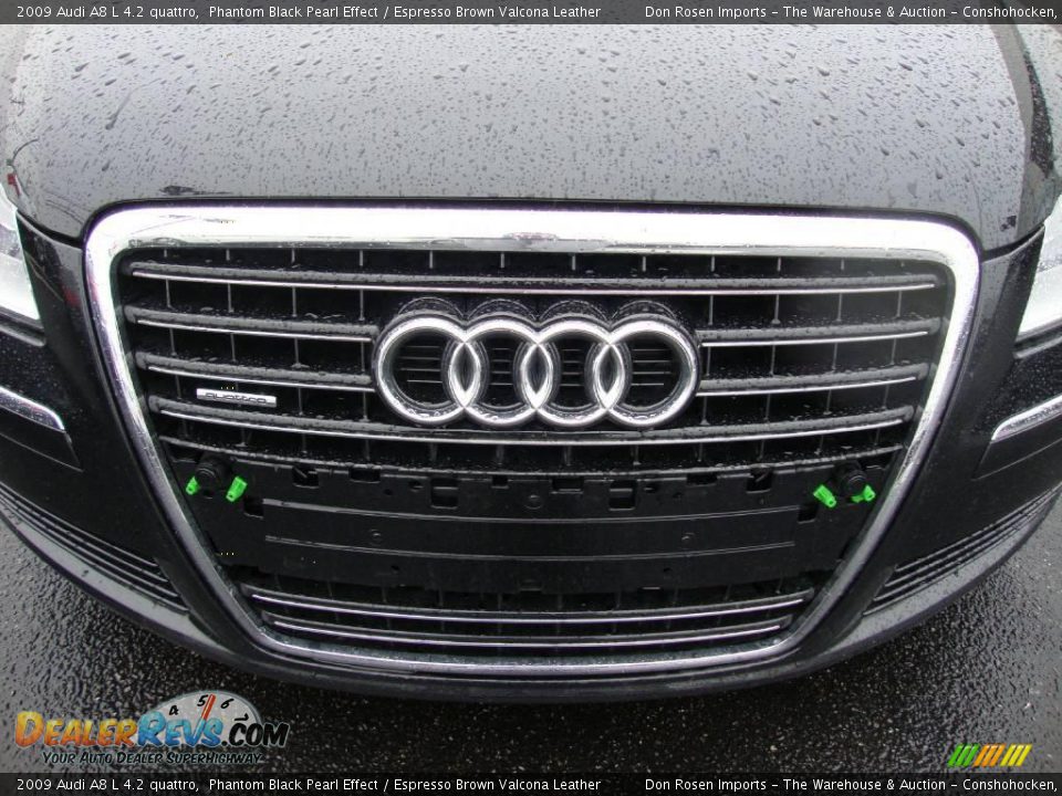2009 Audi A8 L 4.2 quattro Phantom Black Pearl Effect / Espresso Brown Valcona Leather Photo #34