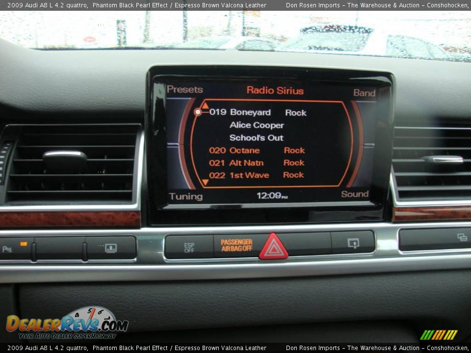 2009 Audi A8 L 4.2 quattro Phantom Black Pearl Effect / Espresso Brown Valcona Leather Photo #35