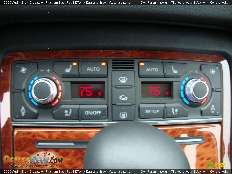 2009 Audi A8 L 4.2 quattro Phantom Black Pearl Effect / Espresso Brown Valcona Leather Photo #36
