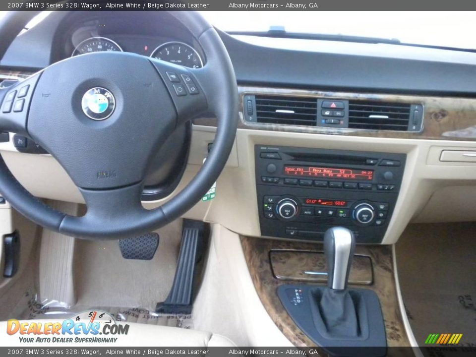 2007 BMW 3 Series 328i Wagon Alpine White / Beige Dakota Leather Photo #15