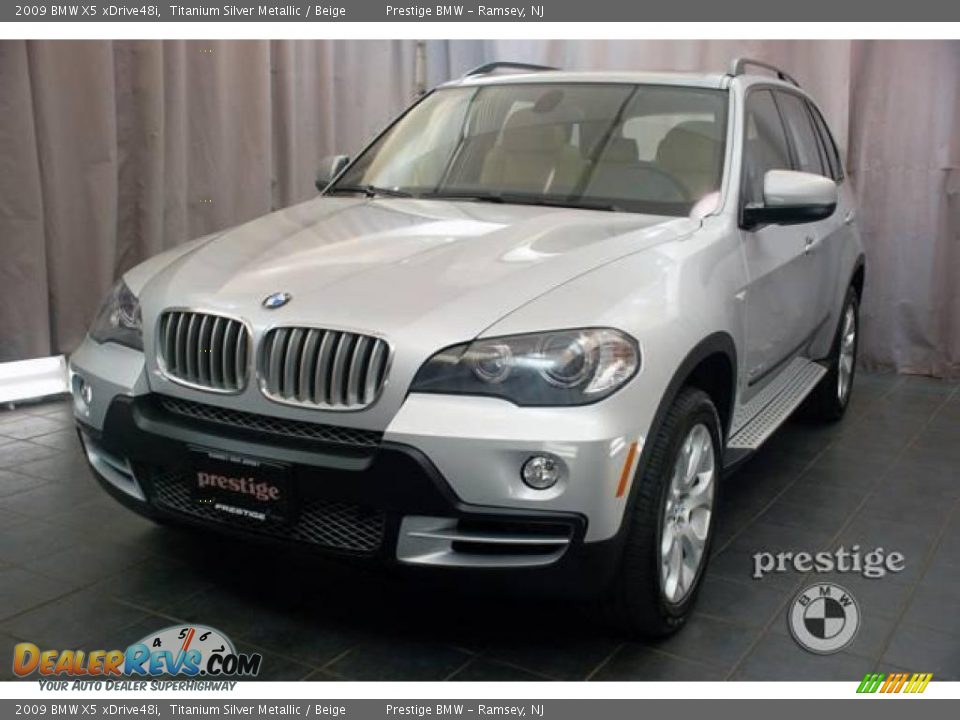 2009 BMW X5 xDrive48i Titanium Silver Metallic / Beige Photo #1