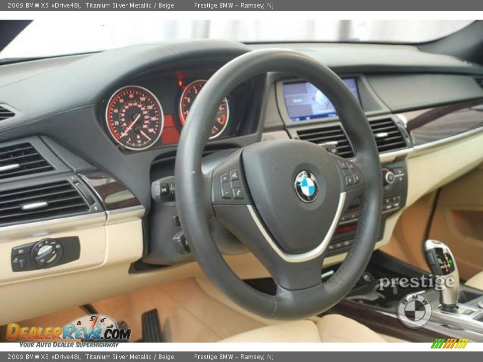 2009 BMW X5 xDrive48i Titanium Silver Metallic / Beige Photo #3