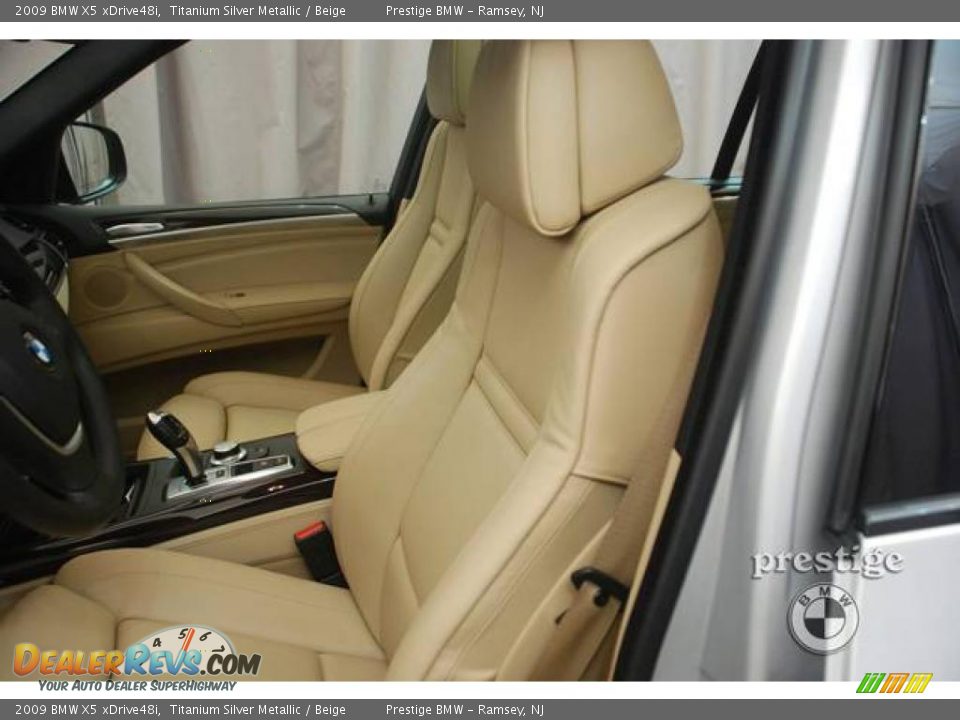 2009 BMW X5 xDrive48i Titanium Silver Metallic / Beige Photo #4