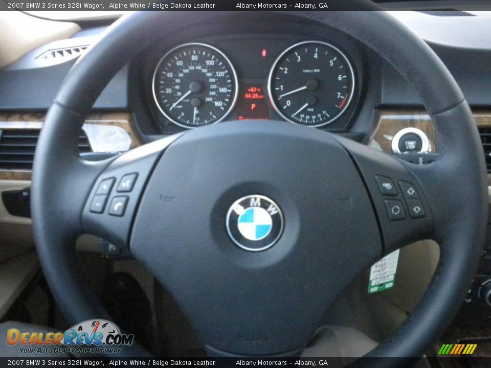 2007 BMW 3 Series 328i Wagon Alpine White / Beige Dakota Leather Photo #17