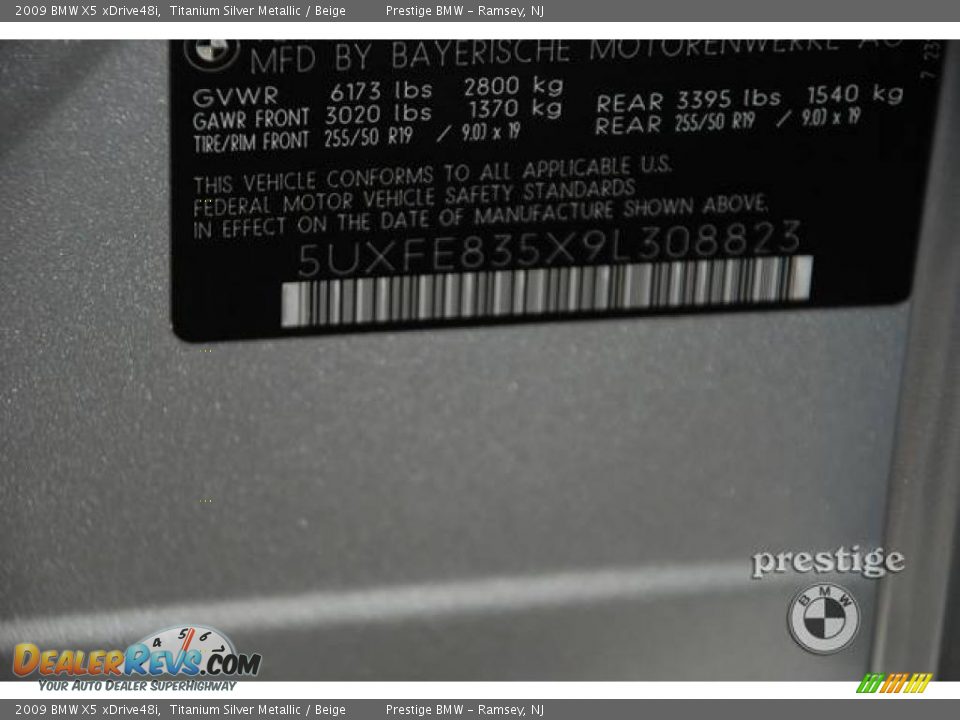 2009 BMW X5 xDrive48i Titanium Silver Metallic / Beige Photo #8