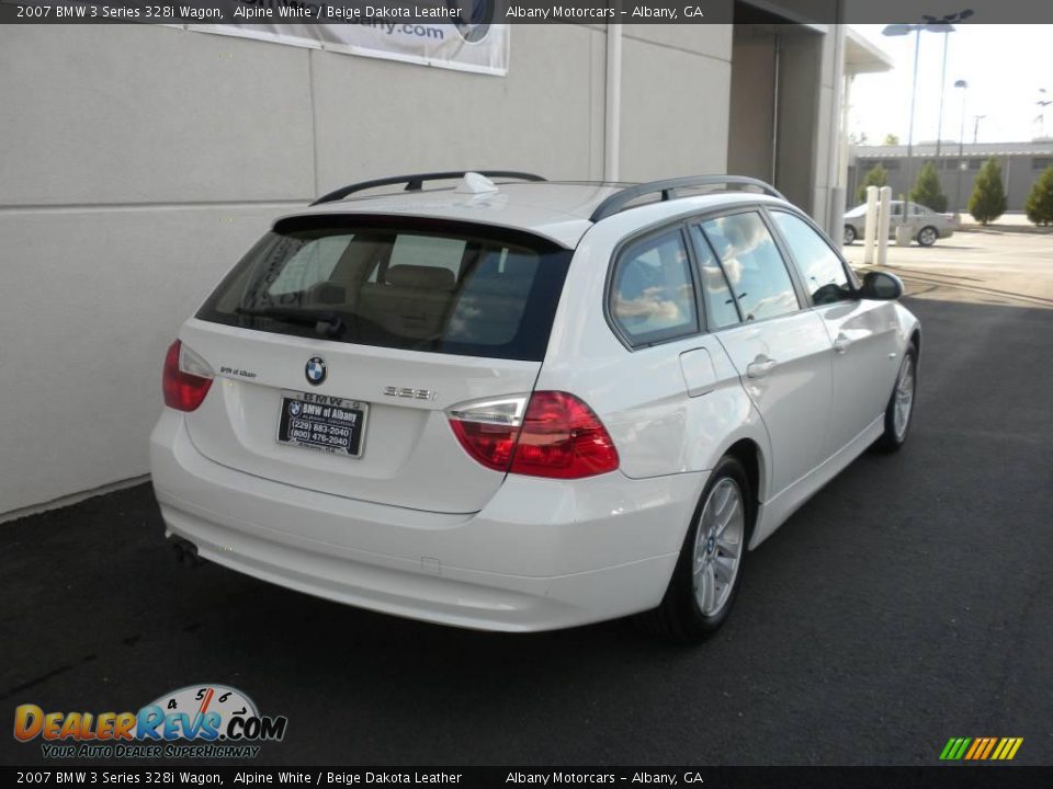 2007 BMW 3 Series 328i Wagon Alpine White / Beige Dakota Leather Photo #24