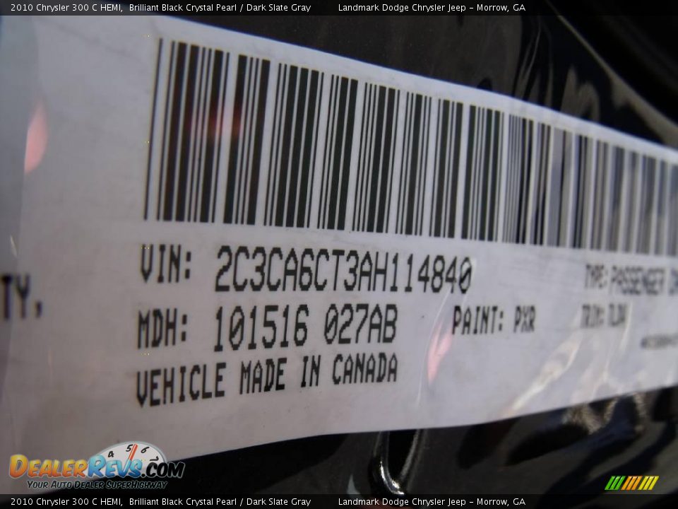 2010 Chrysler 300 C HEMI Brilliant Black Crystal Pearl / Dark Slate Gray Photo #15
