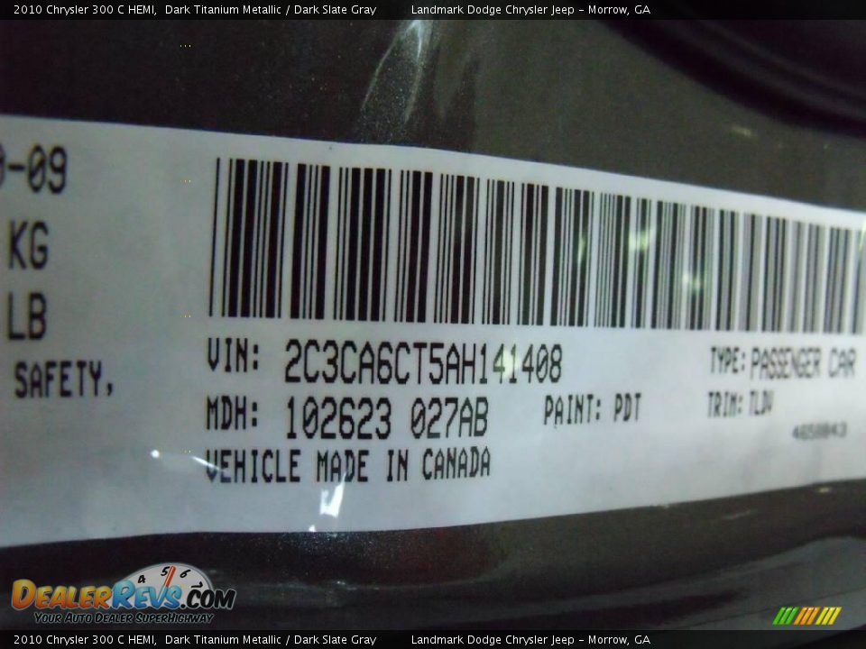 2010 Chrysler 300 C HEMI Dark Titanium Metallic / Dark Slate Gray Photo #14