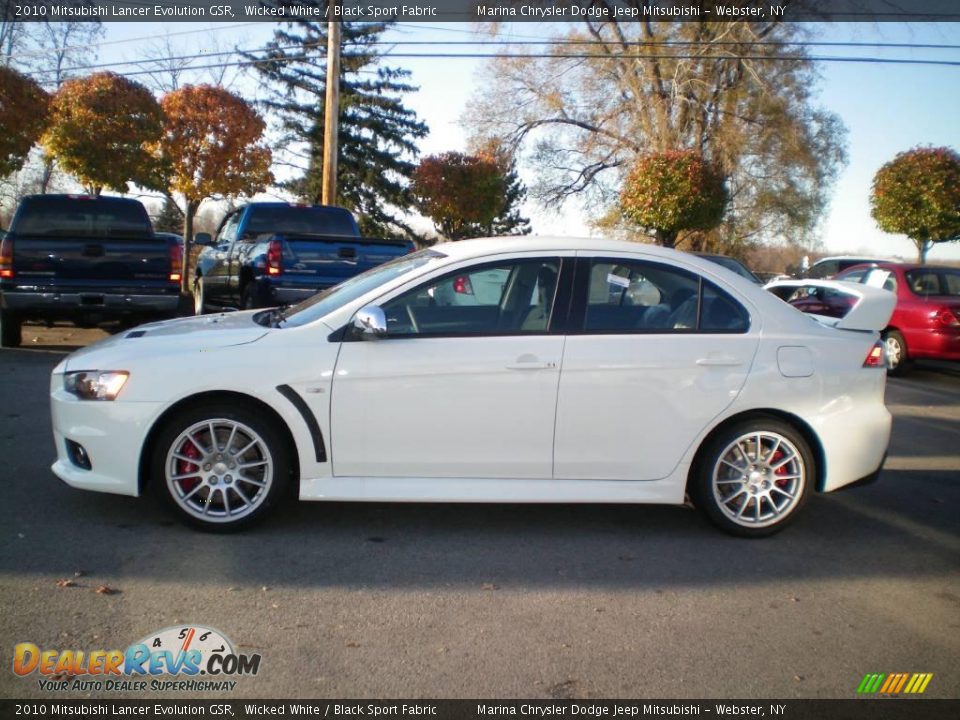 2010 Mitsubishi Lancer Evolution GSR Wicked White / Black Sport Fabric Photo #7