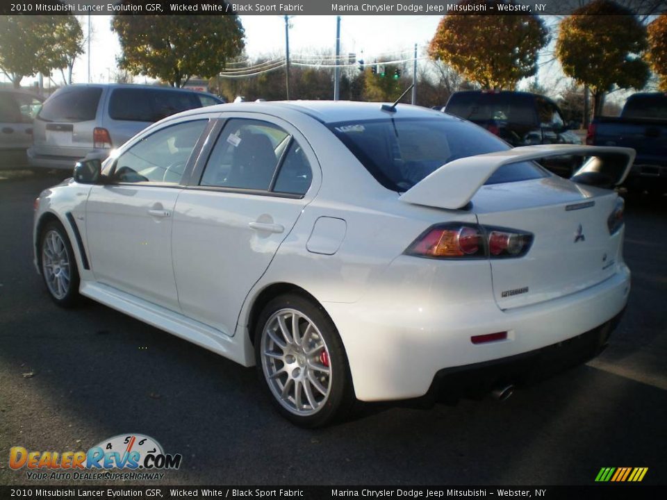 2010 Mitsubishi Lancer Evolution GSR Wicked White / Black Sport Fabric Photo #8