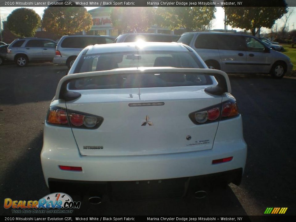 2010 Mitsubishi Lancer Evolution GSR Wicked White / Black Sport Fabric Photo #9