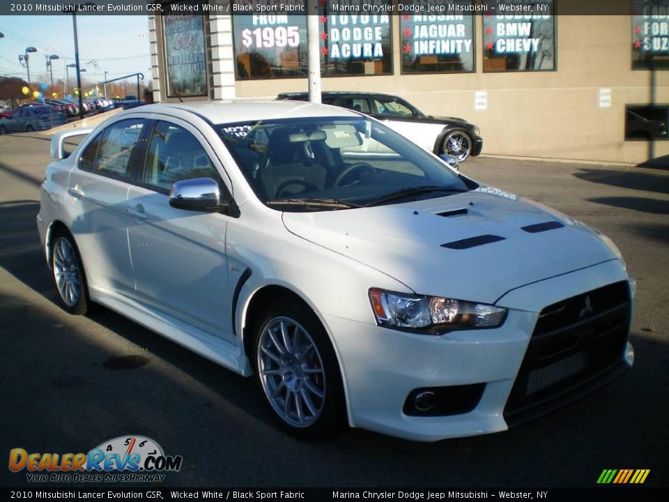 2010 Mitsubishi Lancer Evolution GSR Wicked White / Black Sport Fabric Photo #12