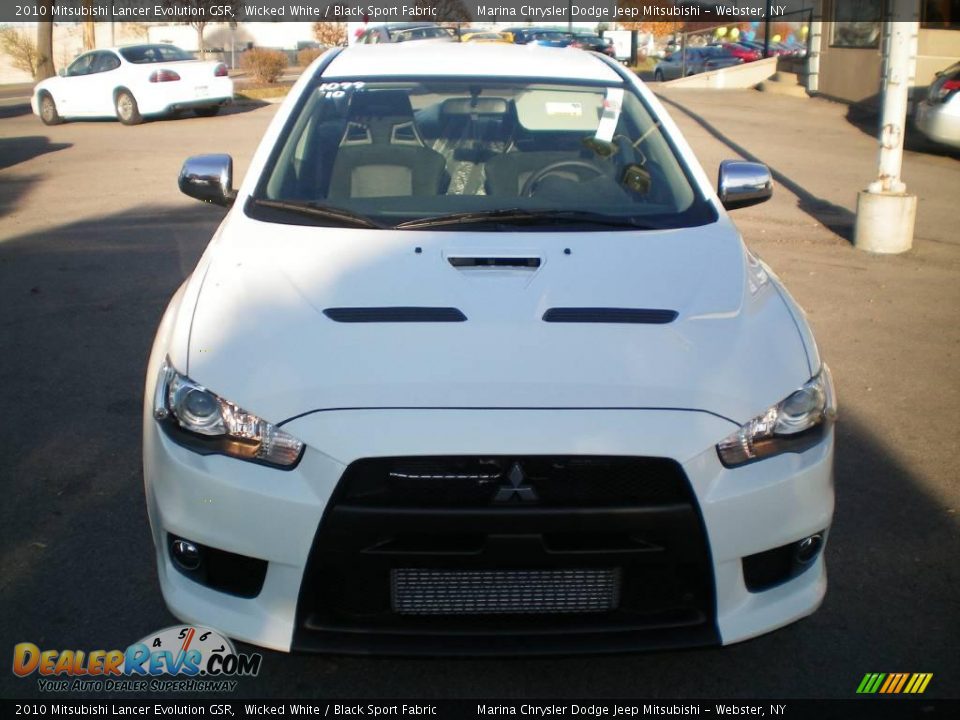 2010 Mitsubishi Lancer Evolution GSR Wicked White / Black Sport Fabric Photo #13