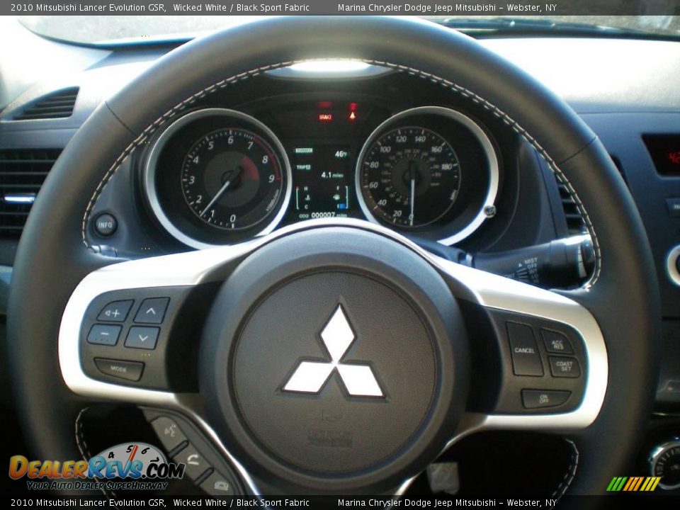 2010 Mitsubishi Lancer Evolution GSR Wicked White / Black Sport Fabric Photo #26