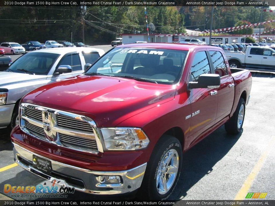 2010 Dodge Ram 1500 Big Horn Crew Cab Inferno Red Crystal Pearl / Dark Slate/Medium Graystone Photo #2