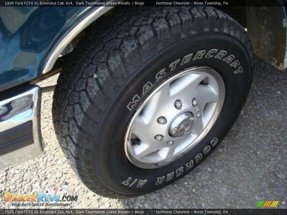 1996 Ford F250 XL Extended Cab 4x4 Dark Tourmaline Green Metallic / Beige Photo #4