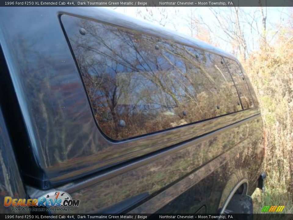 1996 Ford F250 XL Extended Cab 4x4 Dark Tourmaline Green Metallic / Beige Photo #5