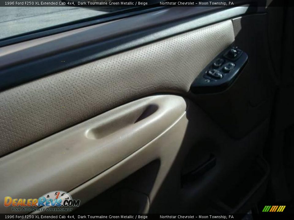 1996 Ford F250 XL Extended Cab 4x4 Dark Tourmaline Green Metallic / Beige Photo #9