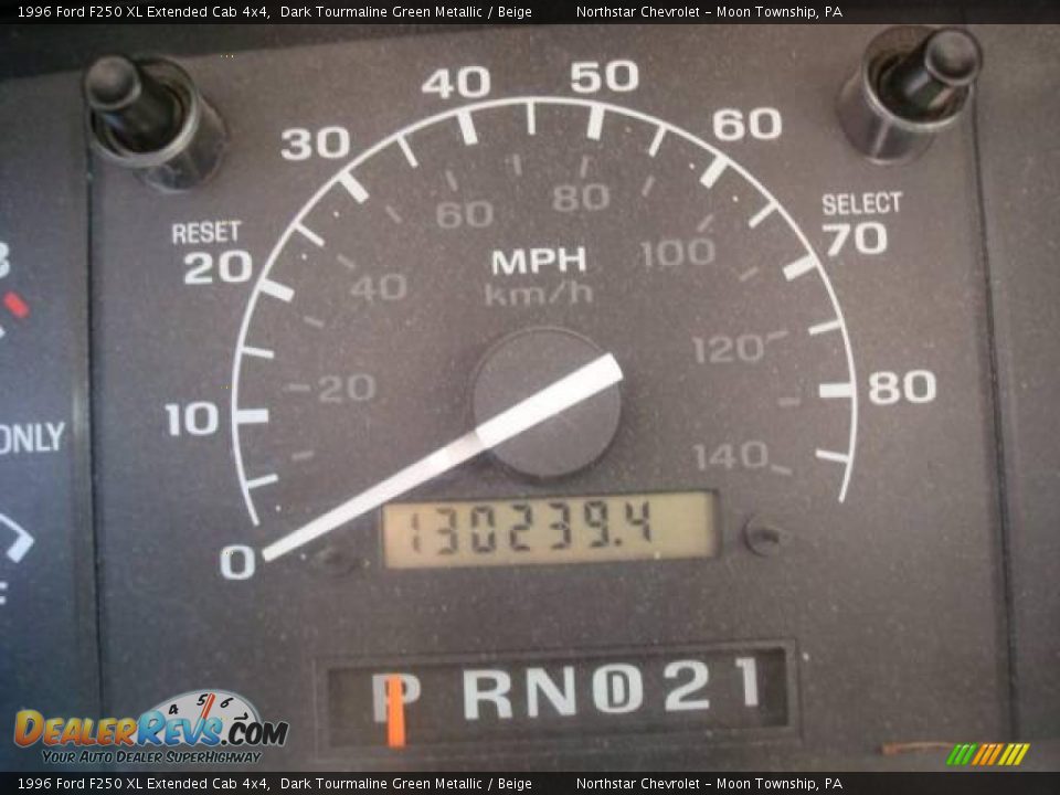 1996 Ford F250 XL Extended Cab 4x4 Dark Tourmaline Green Metallic / Beige Photo #15