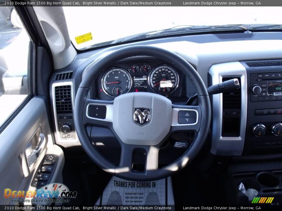 2010 Dodge Ram 1500 Big Horn Quad Cab Bright Silver Metallic / Dark Slate/Medium Graystone Photo #12