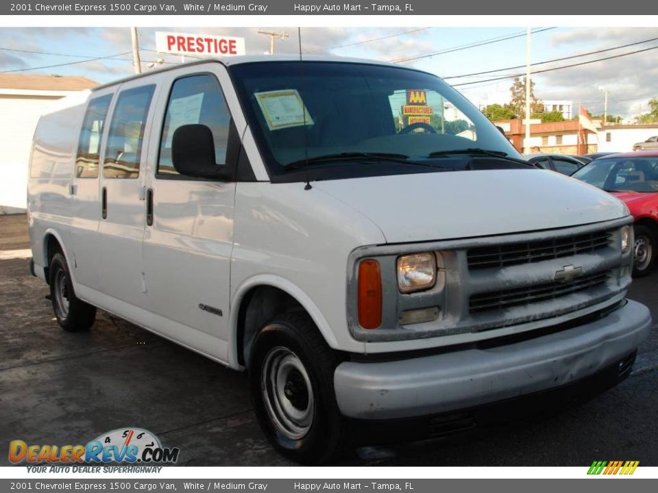 2001 Chevrolet Express 1500 Cargo Van White / Medium Gray Photo #11