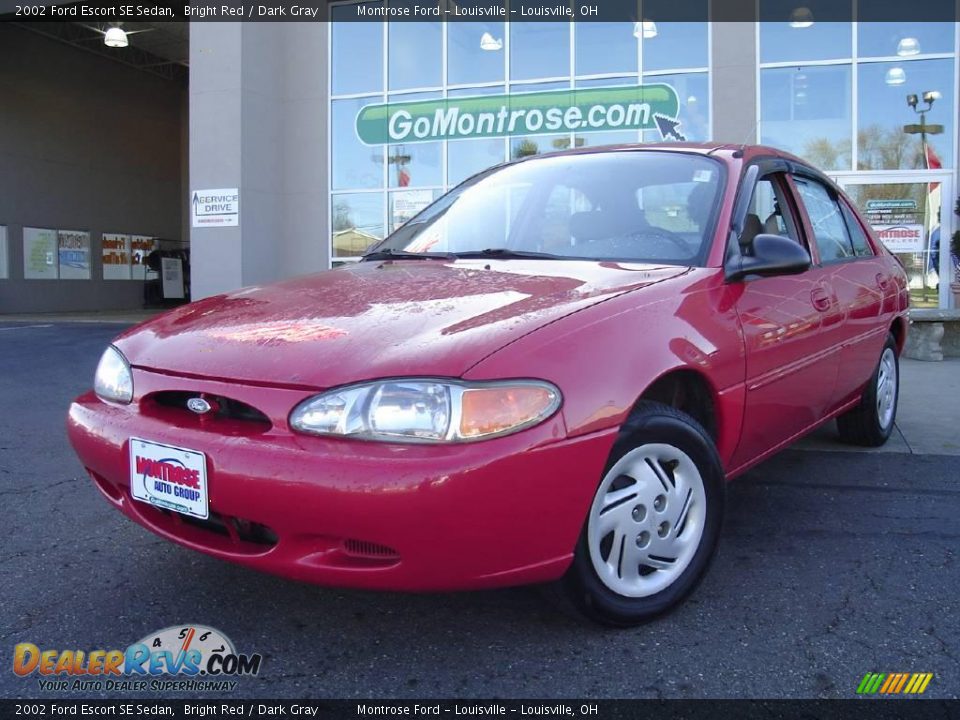2002 Ford Escort SE Sedan Bright Red / Dark Gray Photo #1